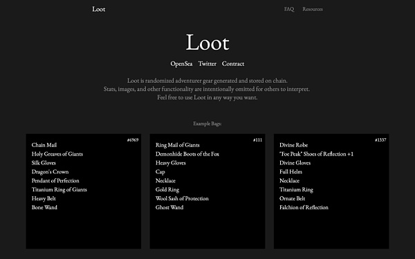 一文了解 Loot 创始人奶了哪 5 个 Loot 可视化软件