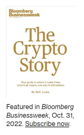 《彭博商业周刊》将于10月31日出版专刊“The Crypto Story”