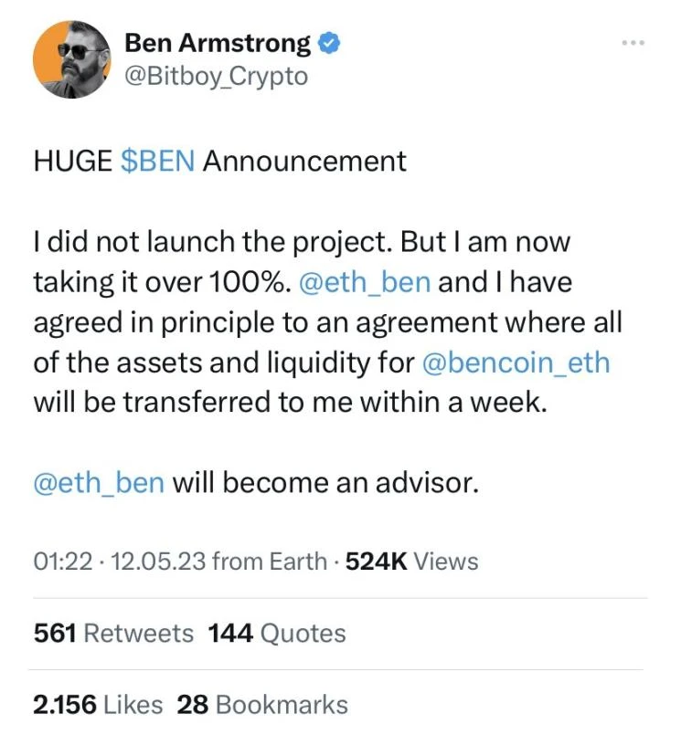 起底加密人物Ben：精通注意力游戏的高手，靠Memecoin筹集690万美元