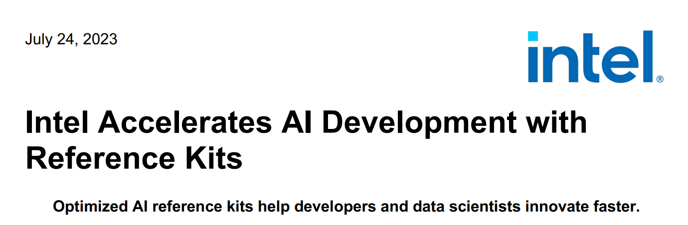 英特尔推出34款开源AI套件，开发人员有望走上“快车道”