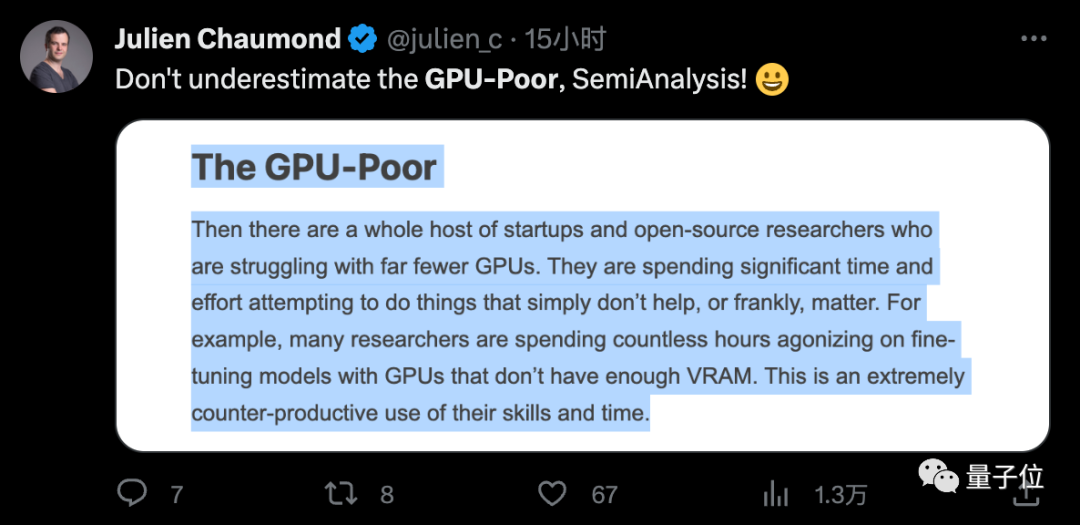 大模型圈热议“GPU贫民”：谷歌算力被曝比其他公司加起来都多，扎创业公司心了