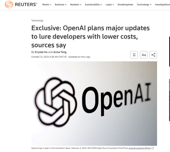 OpenAI计划重磅更新：以更低的价格开发专属ChatGPT