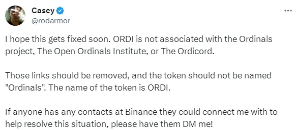 BTC生态 | 揭秘Ordinals创始人要求币安移除ORDI幕后故事