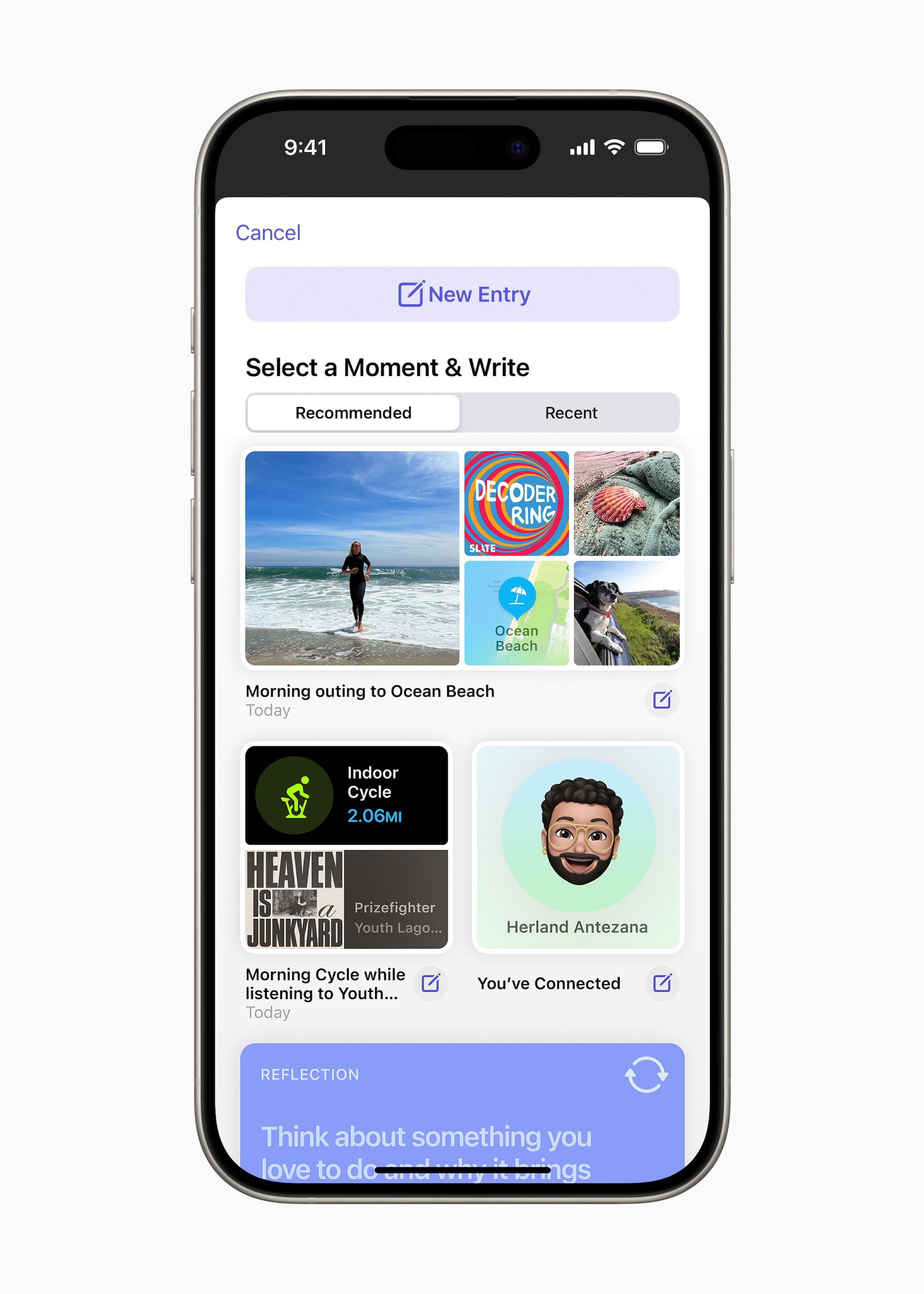 苹果推出日记App，可智能记录提供个性化建议，基于AI强化iPhone用户粘性